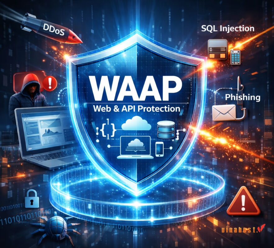 waap 6 - #1 Hosting Giá Rẻ, VPS Giá Rẻ, Máy Chủ Vật Lý, Email, Cloud Server WAAP tích hợp WAF, bảo mật API, quản lý Bot và chống DDoS để tạo thành lớp phòng thủ toàn diện