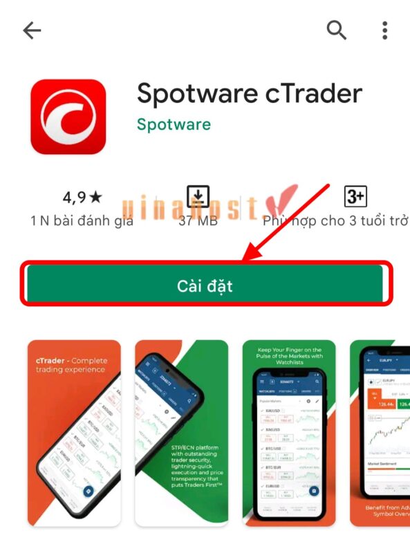Cài đặt cTrader trên Android