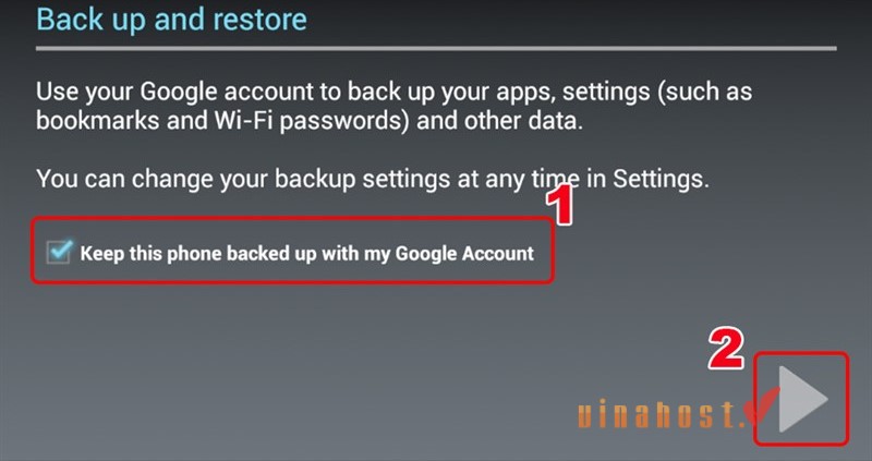 Tùy chọn Back up and restore trong Droid4x