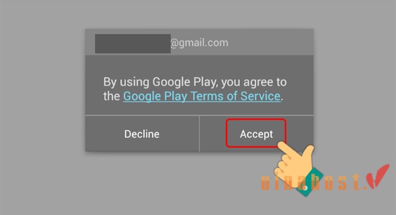 Nhấn Accept để hoàn tất thiết lập Droid4x