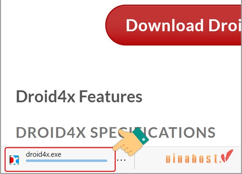 Mở file .exe sau khi tải Droid4x