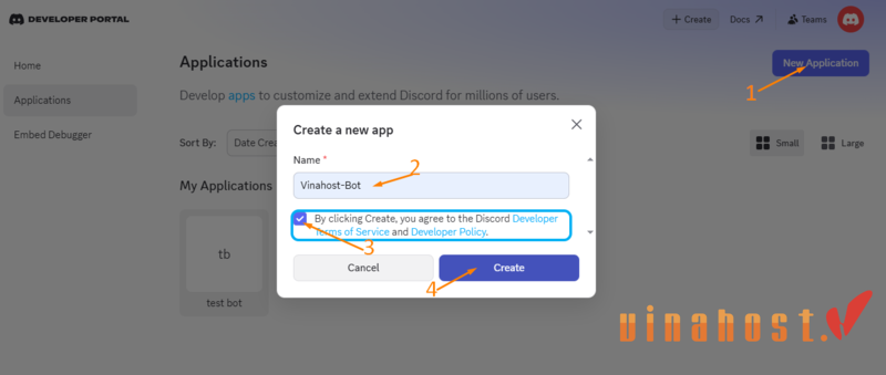các bước hướng dẫn cài đặt discord-bot hosting
