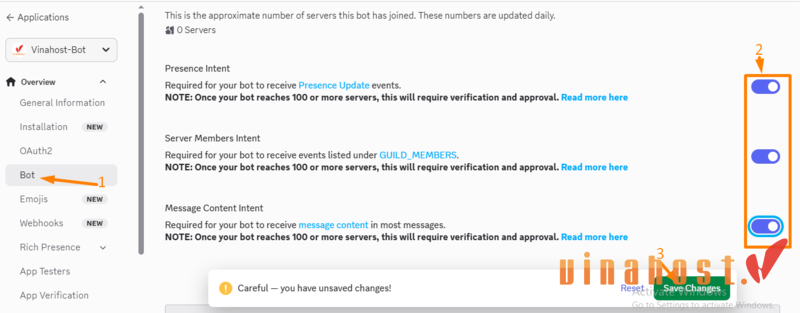 các bước hướng dẫn cài đặt discord-bot hosting
