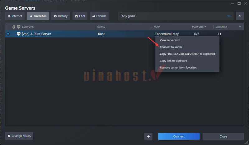 huong dan ket noi vao vps rust