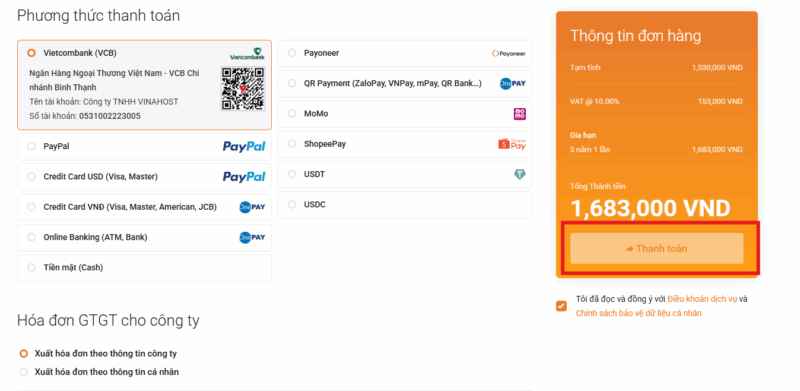 hướng dẫn thuê hosting vibe code