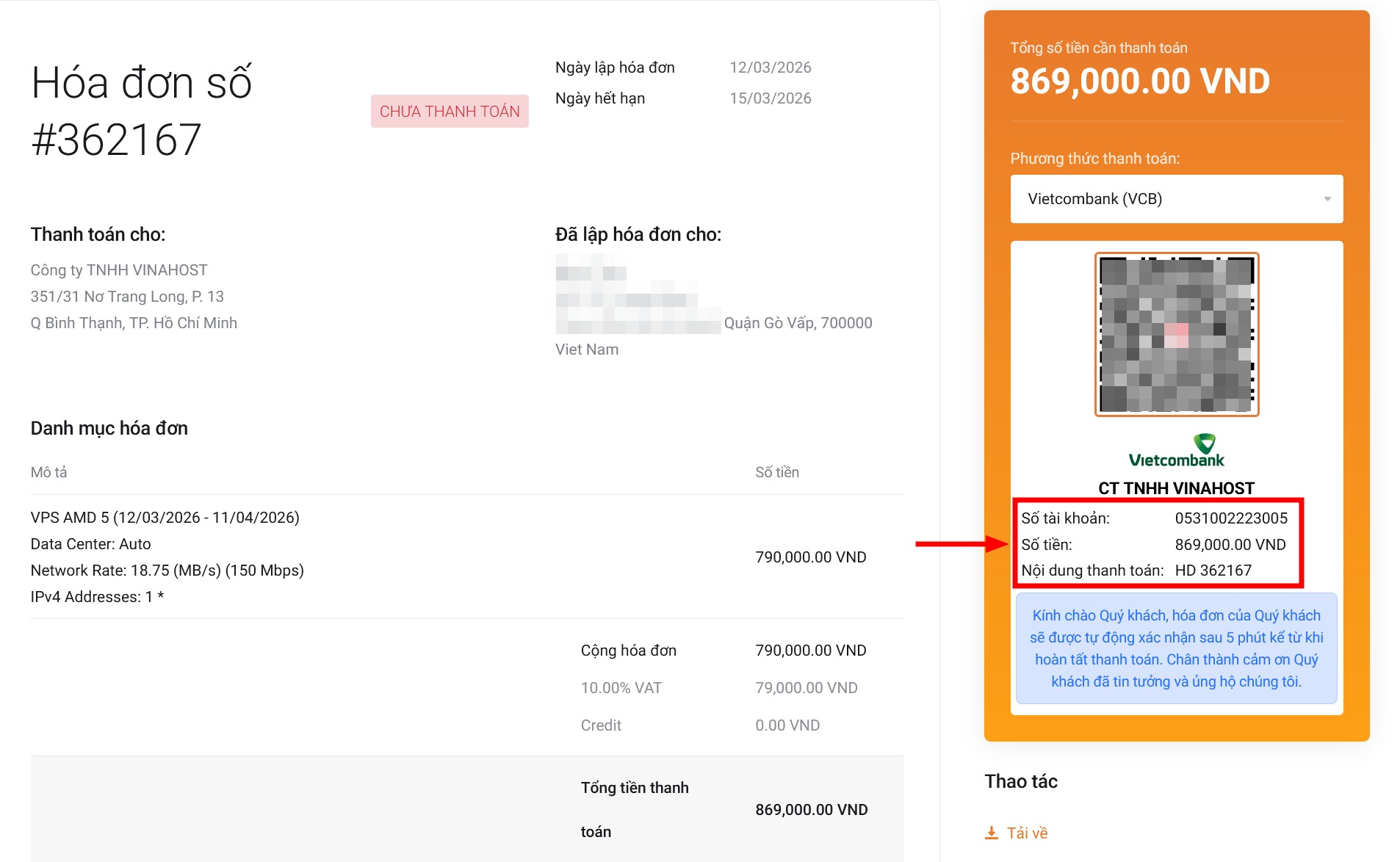 hướng dẫn thuê vps AMD tại VinaHost