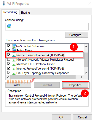 Chọn Internet Protocol Version 4 