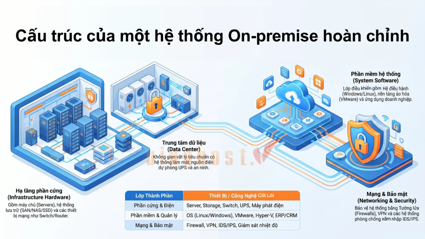 on premise 10 - #1 Hosting Giá Rẻ, VPS Giá Rẻ, Máy Chủ Vật Lý, Email, Cloud Server Cấu trúc của một hệ thống On-premise