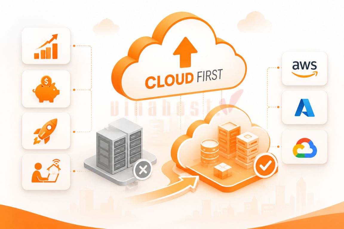 Cloud First là chiến lược ưu tiên triển khai và sử dụng dịch vụ điện toán đám mây trước khi cân nhắc hạ tầng truyền thống