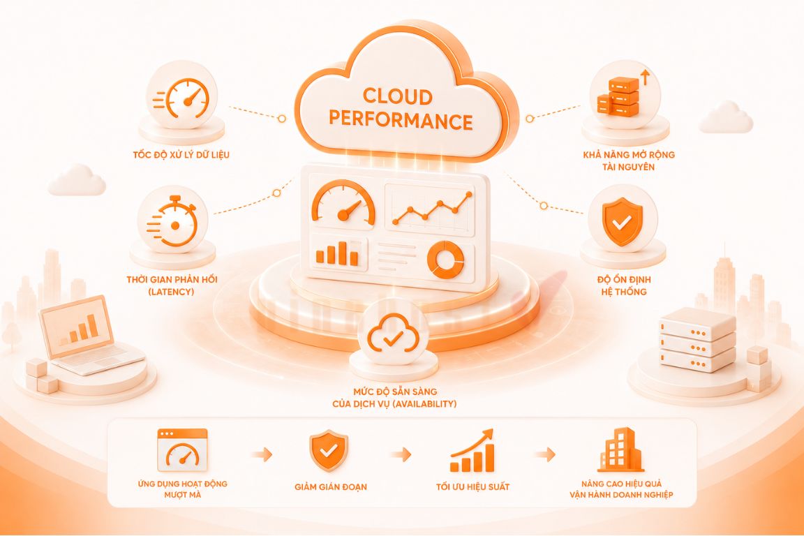 Cloud Performance là khả năng vận hành và xử lý của hệ thống điện toán đám mây