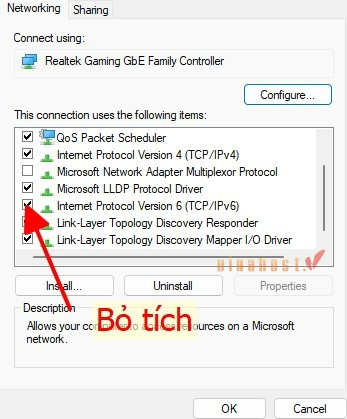 Tắt IPv6 