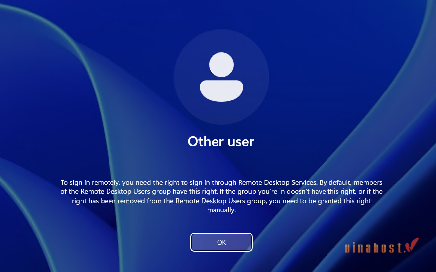 loi to sign in remotely you need the right to sign in through remote desktop services 1 - #1 Hosting Giá Rẻ, VPS Giá Rẻ, Máy Chủ Vật Lý, Email, Cloud Server giao diện lỗi To sign in remotely, you need the right to sign in through Remote Desktop Services