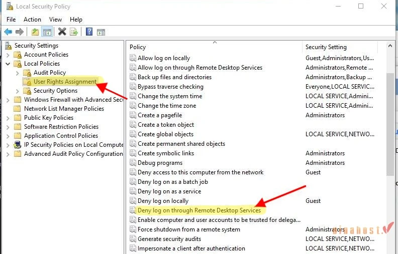 loi to sign in remotely you need the right to sign in through remote desktop services 5 - #1 Hosting Giá Rẻ, VPS Giá Rẻ, Máy Chủ Vật Lý, Email, Cloud Server Tìm chính sách Deny log on through Remote Desktop Services