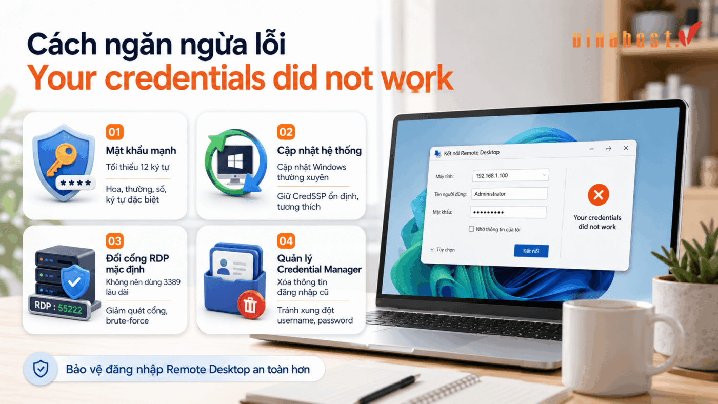 loi your credentials did not work 16 - #1 Hosting Giá Rẻ, VPS Giá Rẻ, Máy Chủ Vật Lý, Email, Cloud Server Cách ngăn ngừa lỗi Your credentials did not work