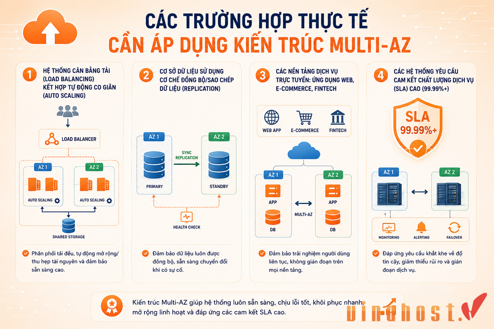 Các trường hợp cần áp dụng kiến trúc multi AZ