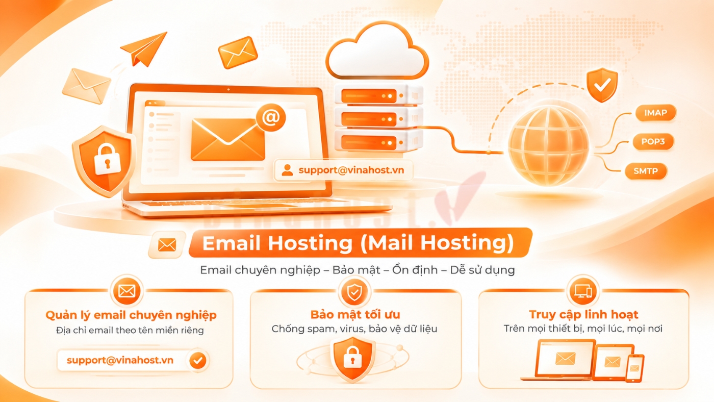 email web hosting 3 - #1 Hosting Giá Rẻ, VPS Giá Rẻ, Máy Chủ Vật Lý, Email, Cloud Server Email Hosting (Mail Hosting) là dịch vụ lưu trữ và vận hành email theo tên miền riêng