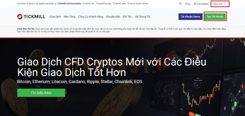 Hướng dẫn đăng ký tài khoản sàn Tickmill