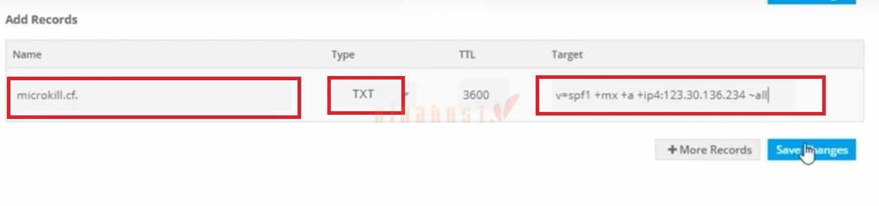 cai dat record dkim va spf 11 - #1 Hosting Giá Rẻ, VPS Giá Rẻ, Máy Chủ Vật Lý, Email, Cloud Server Hướng dẫn cài đặt Record SPF cho tên miền