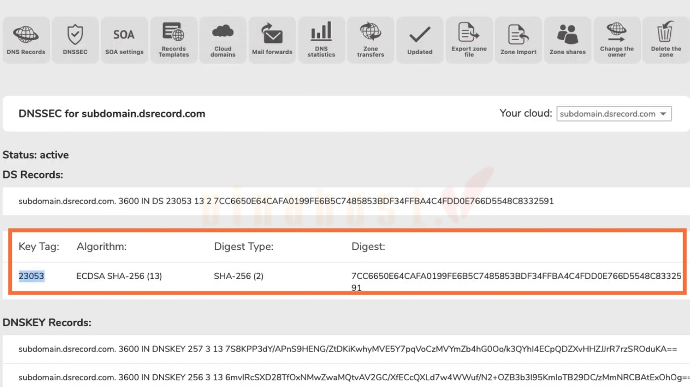 ds record 1 - #1 Hosting Giá Rẻ, VPS Giá Rẻ, Máy Chủ Vật Lý, Email, Cloud Server Hướng dẫn chi tiết cách thêm bản ghi DS cho tên miền