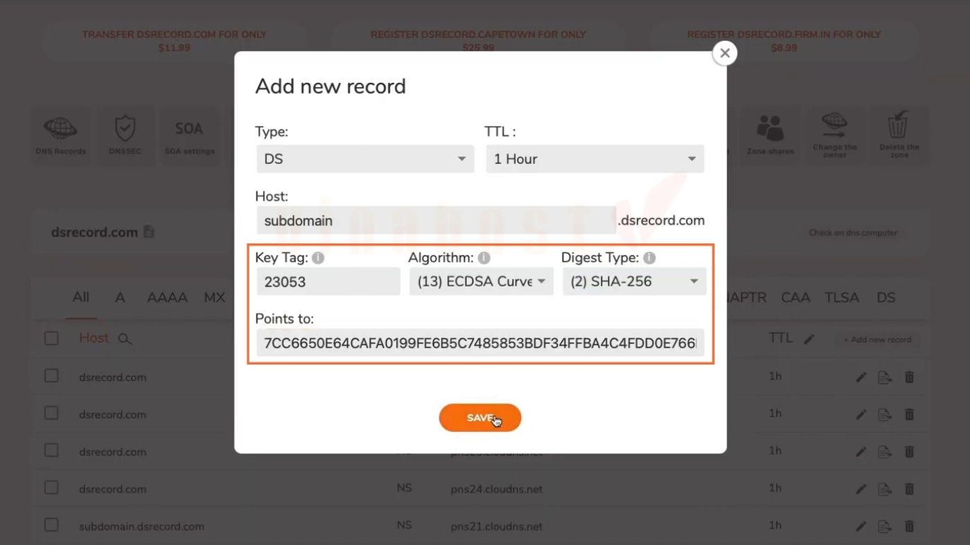 ds record 2 - #1 Hosting Giá Rẻ, VPS Giá Rẻ, Máy Chủ Vật Lý, Email, Cloud Server Hướng dẫn chi tiết cách thêm bản ghi DS cho tên miền