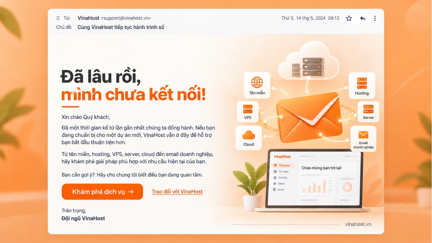 mau email marketing 12 - #1 Hosting Giá Rẻ, VPS Giá Rẻ, Máy Chủ Vật Lý, Email, Cloud Server Mẫu Email kích hoạt lại khách hàng