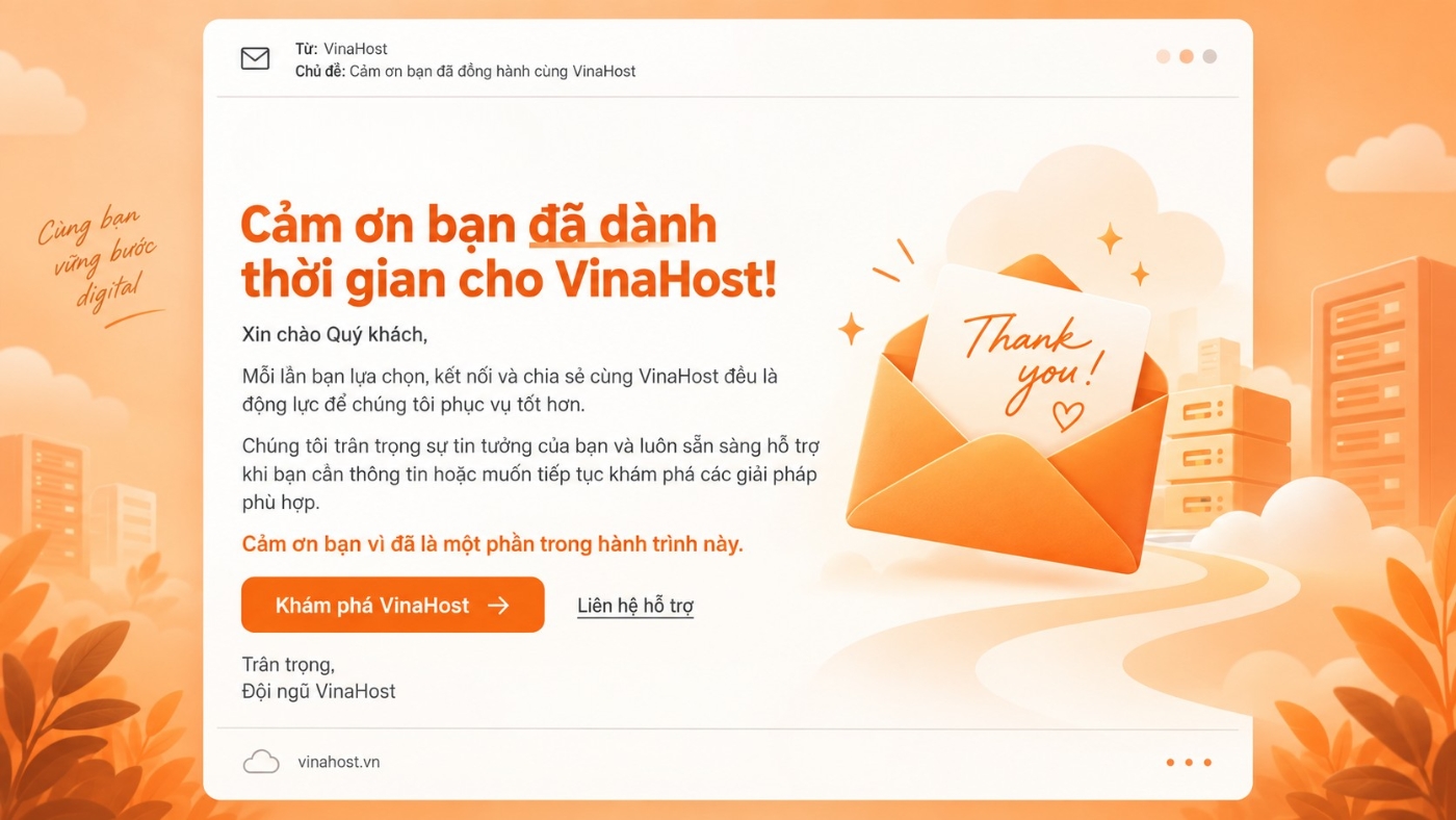 mau email marketing 14 - #1 Hosting Giá Rẻ, VPS Giá Rẻ, Máy Chủ Vật Lý, Email, Cloud Server Mẫu Email cảm ơn khách hàng