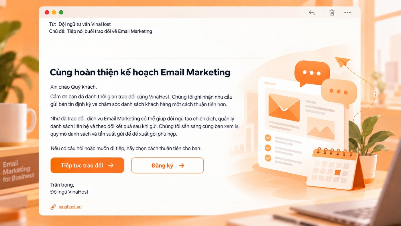 mau email marketing 19 - #1 Hosting Giá Rẻ, VPS Giá Rẻ, Máy Chủ Vật Lý, Email, Cloud Server Mẫu Email Follow-up sau tư vấn