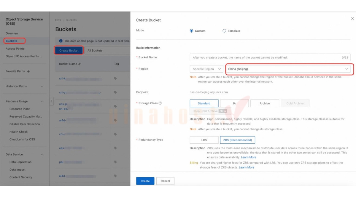 alibaba cloud oss 2 - #1 Hosting Giá Rẻ, VPS Giá Rẻ, Máy Chủ Vật Lý, Email, Cloud Server Tạo Bucket