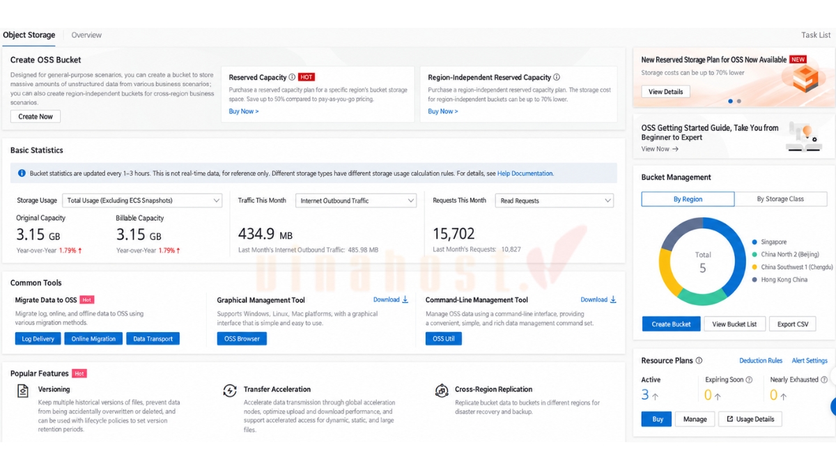 alibaba cloud oss 5 - #1 Hosting Giá Rẻ, VPS Giá Rẻ, Máy Chủ Vật Lý, Email, Cloud Server Theo dõi sử dụng