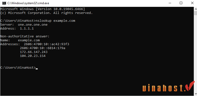ban ghi a 6 - #1 Hosting Giá Rẻ, VPS Giá Rẻ, Máy Chủ Vật Lý, Email, Cloud Server Tra cứu bản ghi A bằng CMD