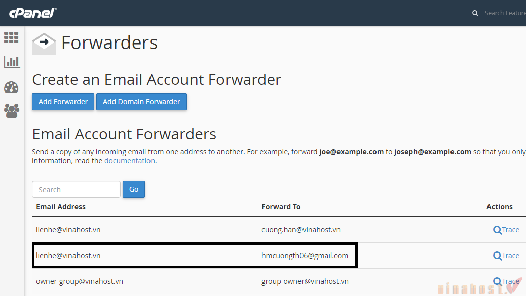 cau hinh email forwarder 5 - #1 Hosting Giá Rẻ, VPS Giá Rẻ, Máy Chủ Vật Lý, Email, Cloud Server Hướng dẫn cấu hình Email Forwarder trên Email Hosting