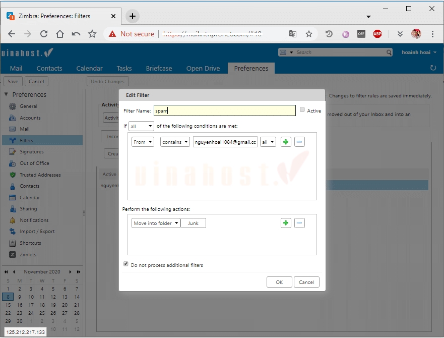 danh dau spam mail tren email server 5 - #1 Hosting Giá Rẻ, VPS Giá Rẻ, Máy Chủ Vật Lý, Email, Cloud Server Cách chặn email Spam bằng Filter