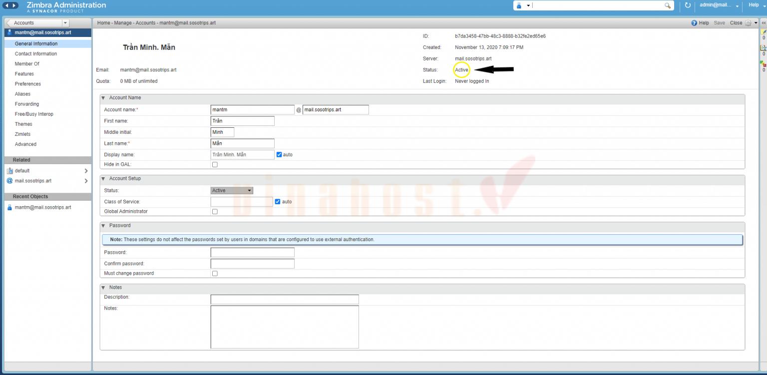 huong dan su dung zimbra 6 - #1 Hosting Giá Rẻ, VPS Giá Rẻ, Máy Chủ Vật Lý, Email, Cloud Server Kiểm tra trạng thái Account