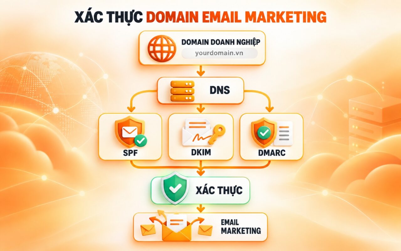 xac thuc domain email marketing spf dkim dmarc - #1 Hosting Giá Rẻ, VPS Giá Rẻ, Máy Chủ Vật Lý, Email, Cloud Server Xác thực domain Email Marketing với SPF DKIM và DMARC